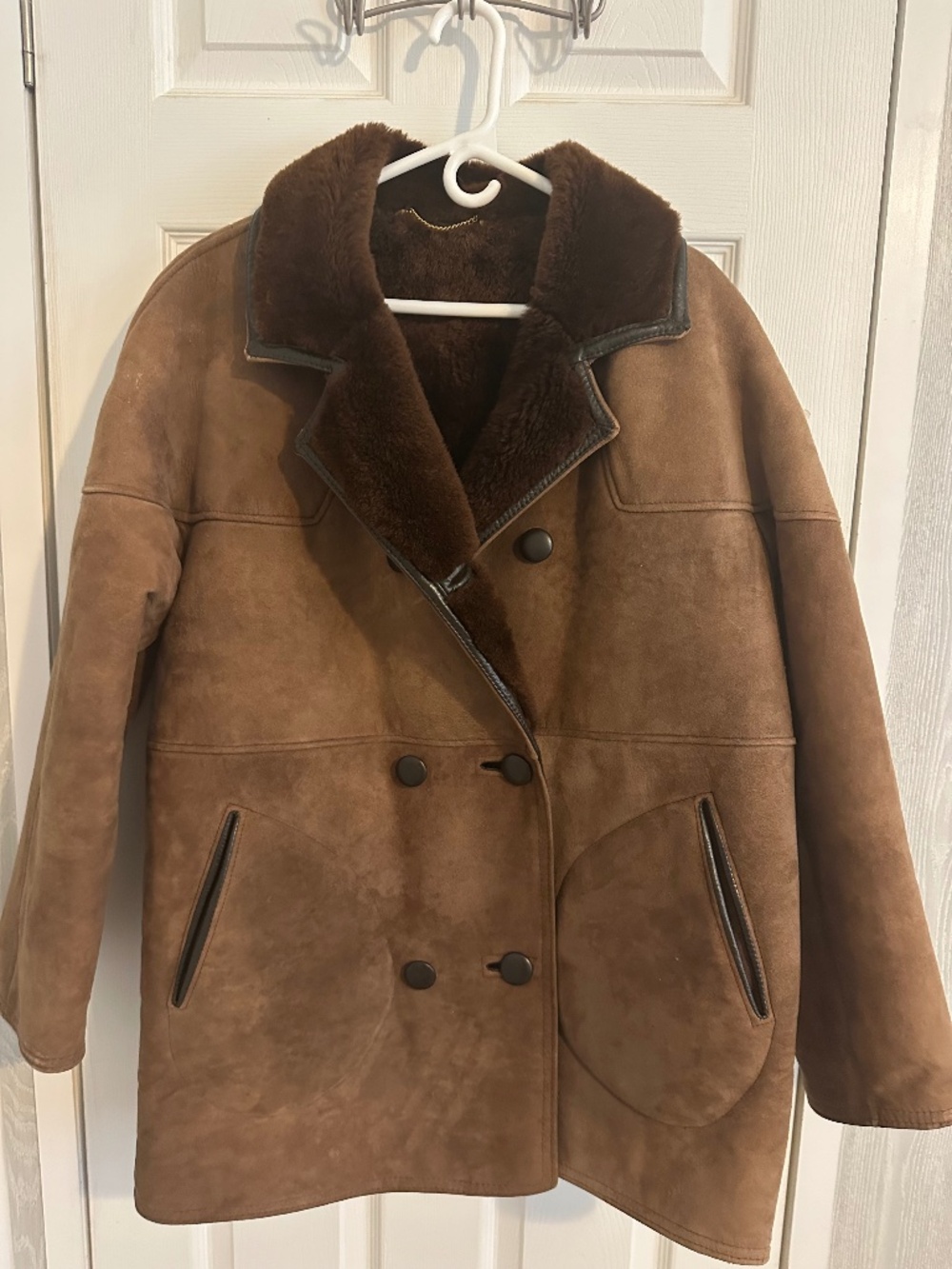 Antartex Vintage Numbered Handmade Shearling Sheepskin Ranchers Coat 38R